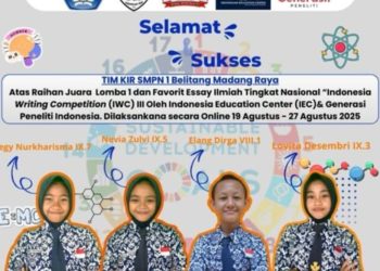 Pelajar SMPN 1 Belitang Madang Raya Sabet Juara Nasional Essay Ilmiah 2025