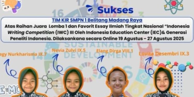 Pelajar SMPN 1 Belitang Madang Raya Sabet Juara Nasional Essay Ilmiah 2025